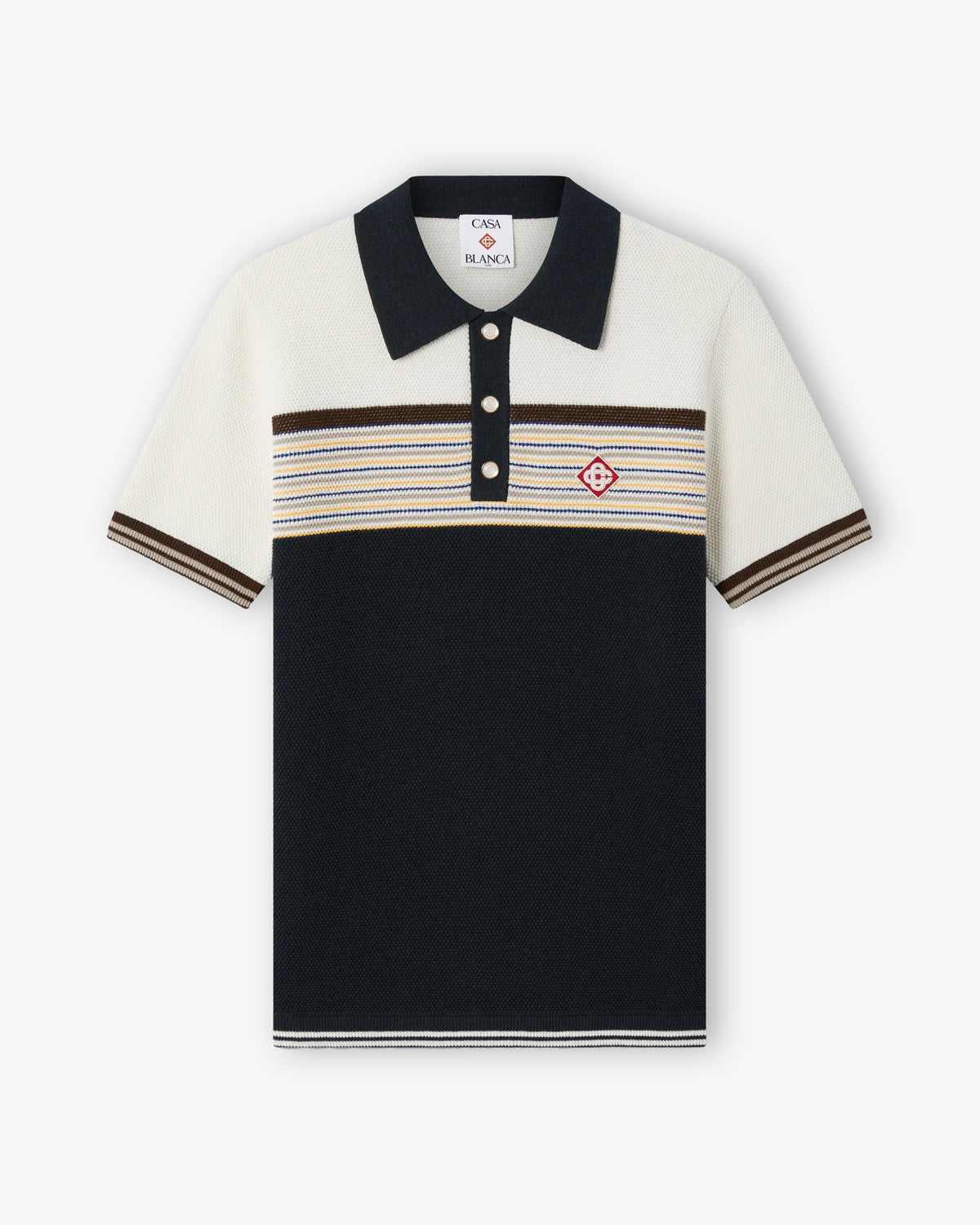 CASABLANCA Cafe Stripe Polo Shirt