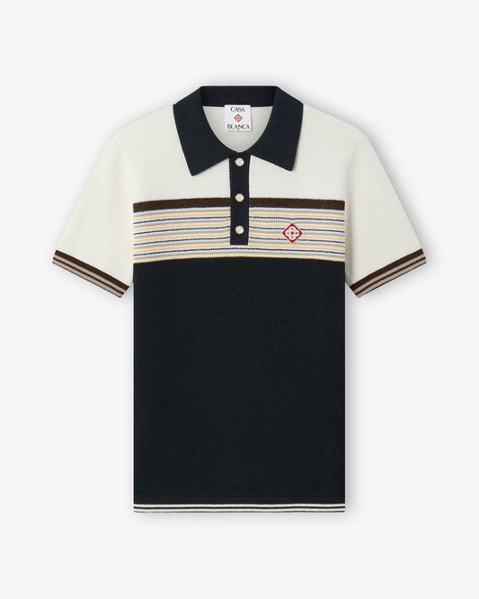 CASABLANCA Cafe Stripe Polo Shirt