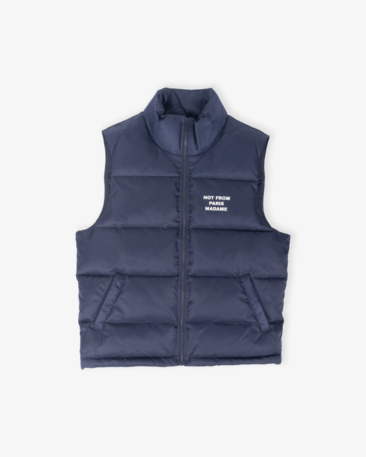 DRÔLE DE MONSIEUR Slogan Sleeveless Down Vest