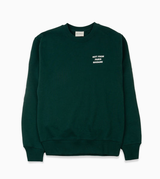 DRÔLE DE MONSIEUR Le Sweatshirt Slogan DK Green