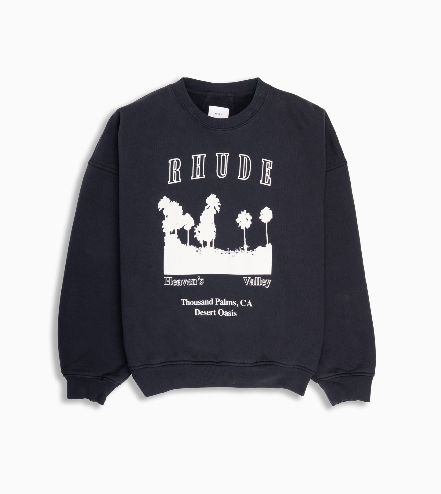 RHUDE Thousand Palms Crewneck Black White