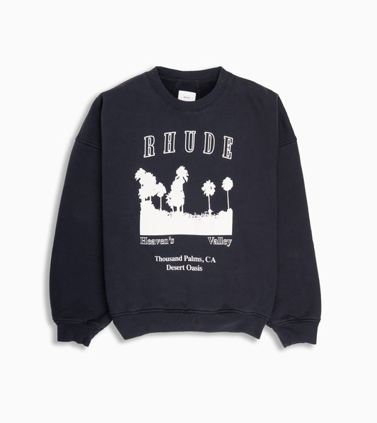 RHUDE Thousand Palms Crewneck Black White