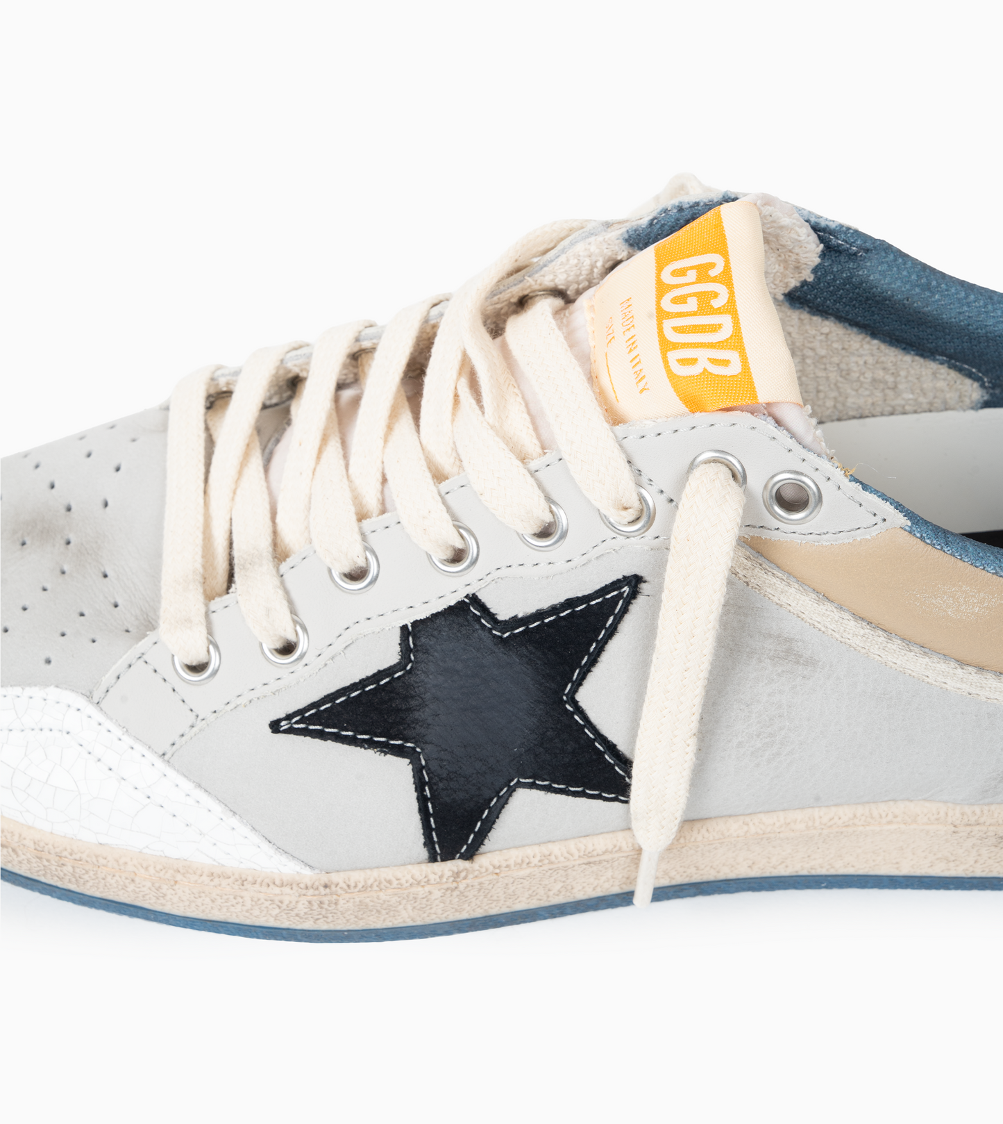 GOLDEN GOOSE Ballstar Nabuk and Nylon Upper Crack Leather
