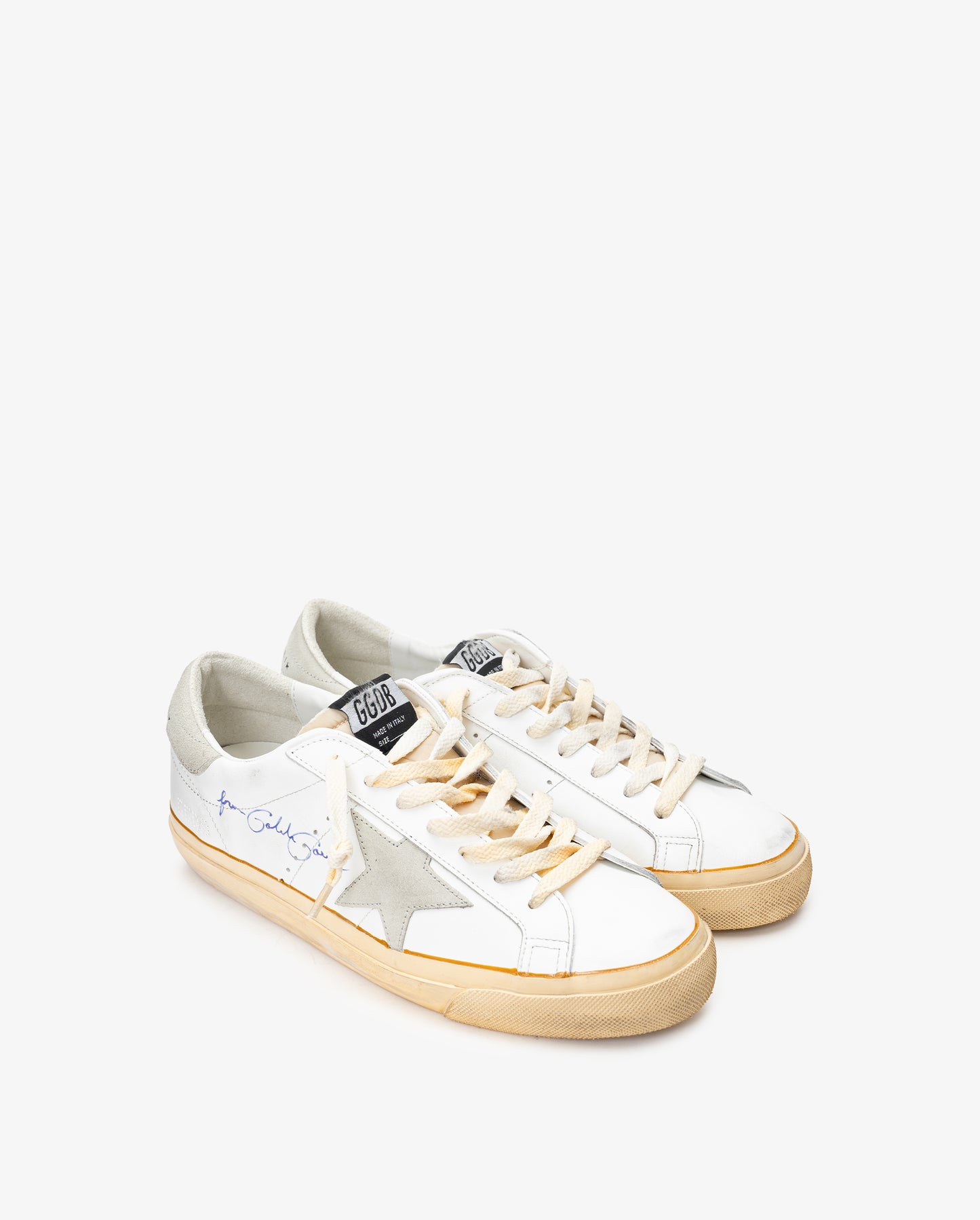 GOLDEN GOOSE Super Star Leather Upper with Signature Suede Star and Heel