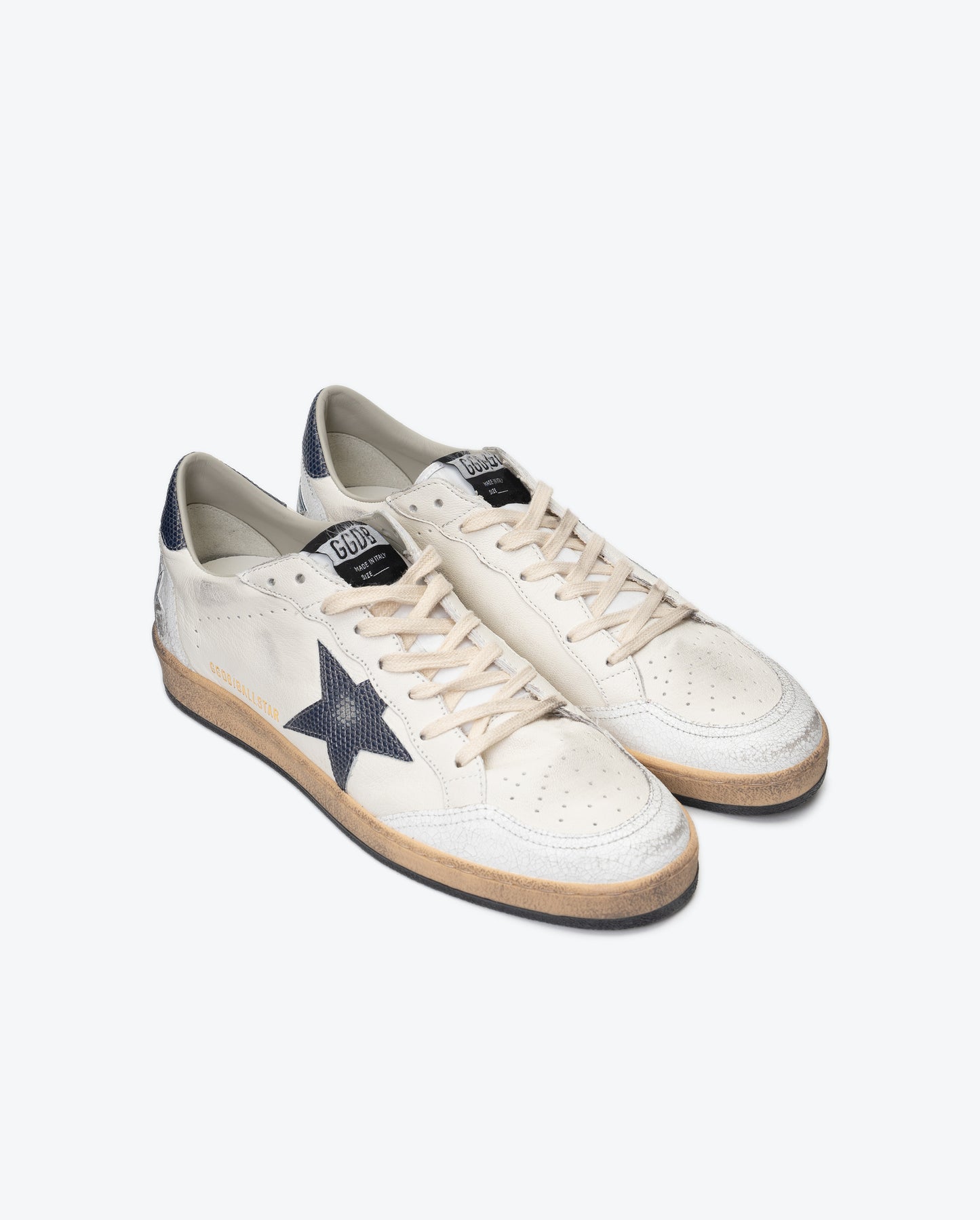 GOLDEN GOOSE Ball Star Nappa Upper Crack Toe and Spur Lizard Printed Star and Heel