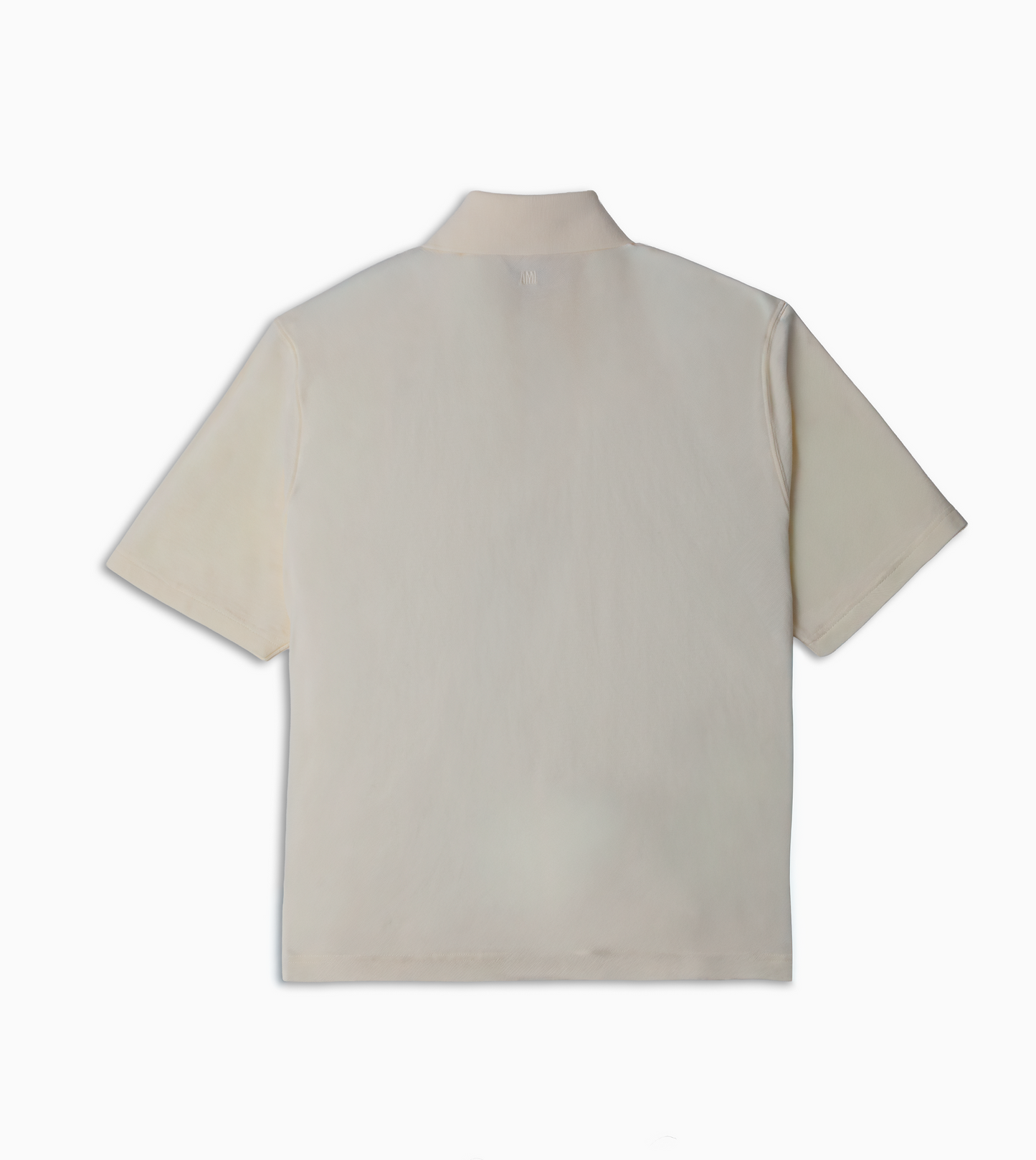 AMI PARIS Boxy Fit Polo Knitted Patch Cream