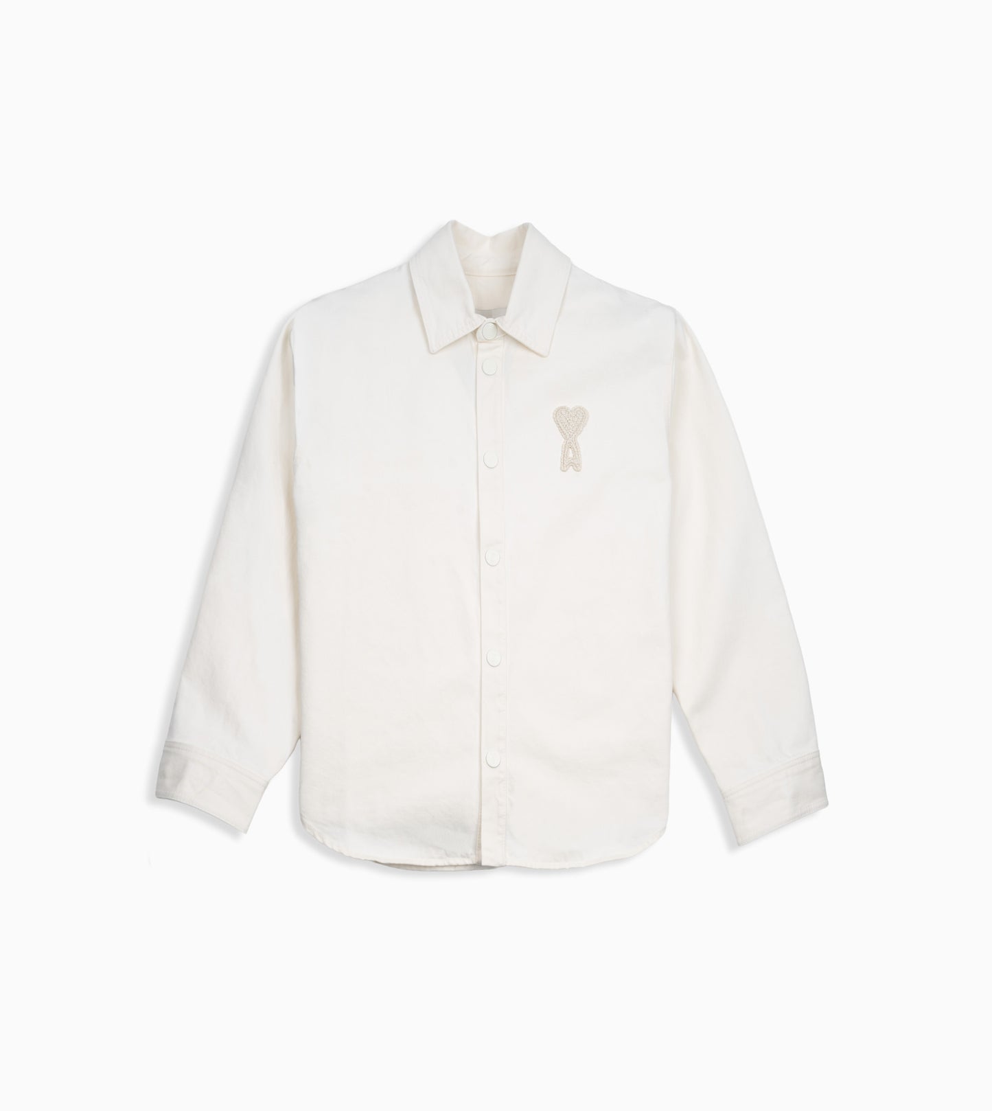 AMI PARIS Overshirt with Knitted Ami de Coeur