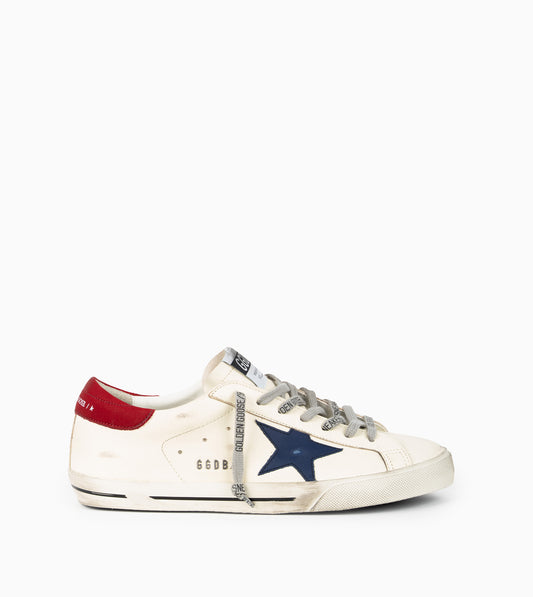 GOLDEN GOOSE SUPERSTAR WHITE/BLUE/RED