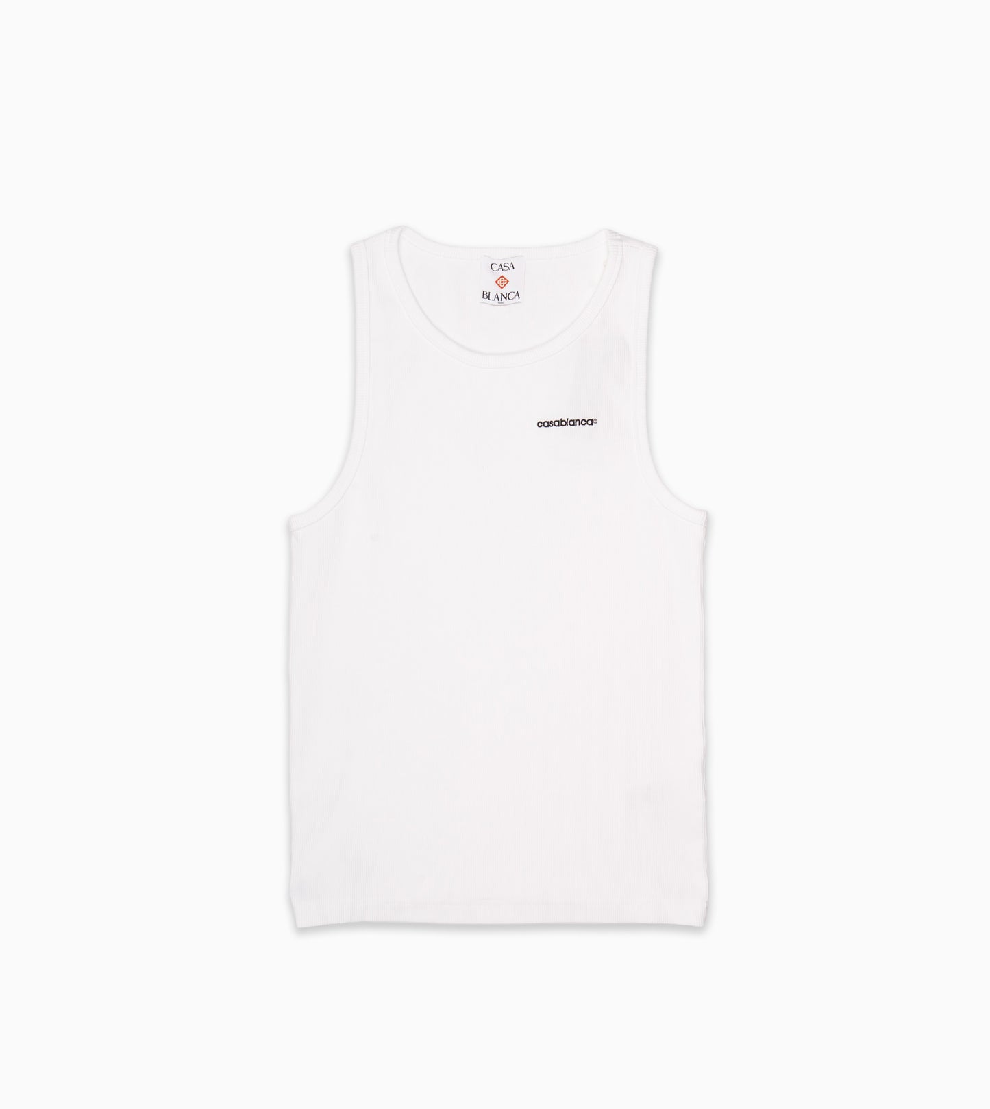 CASABLANCA Ribbed Tank Top White