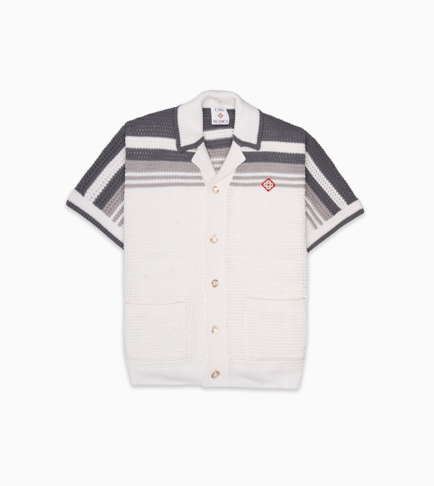 CASABLANCA Crochet Shirt White Grey