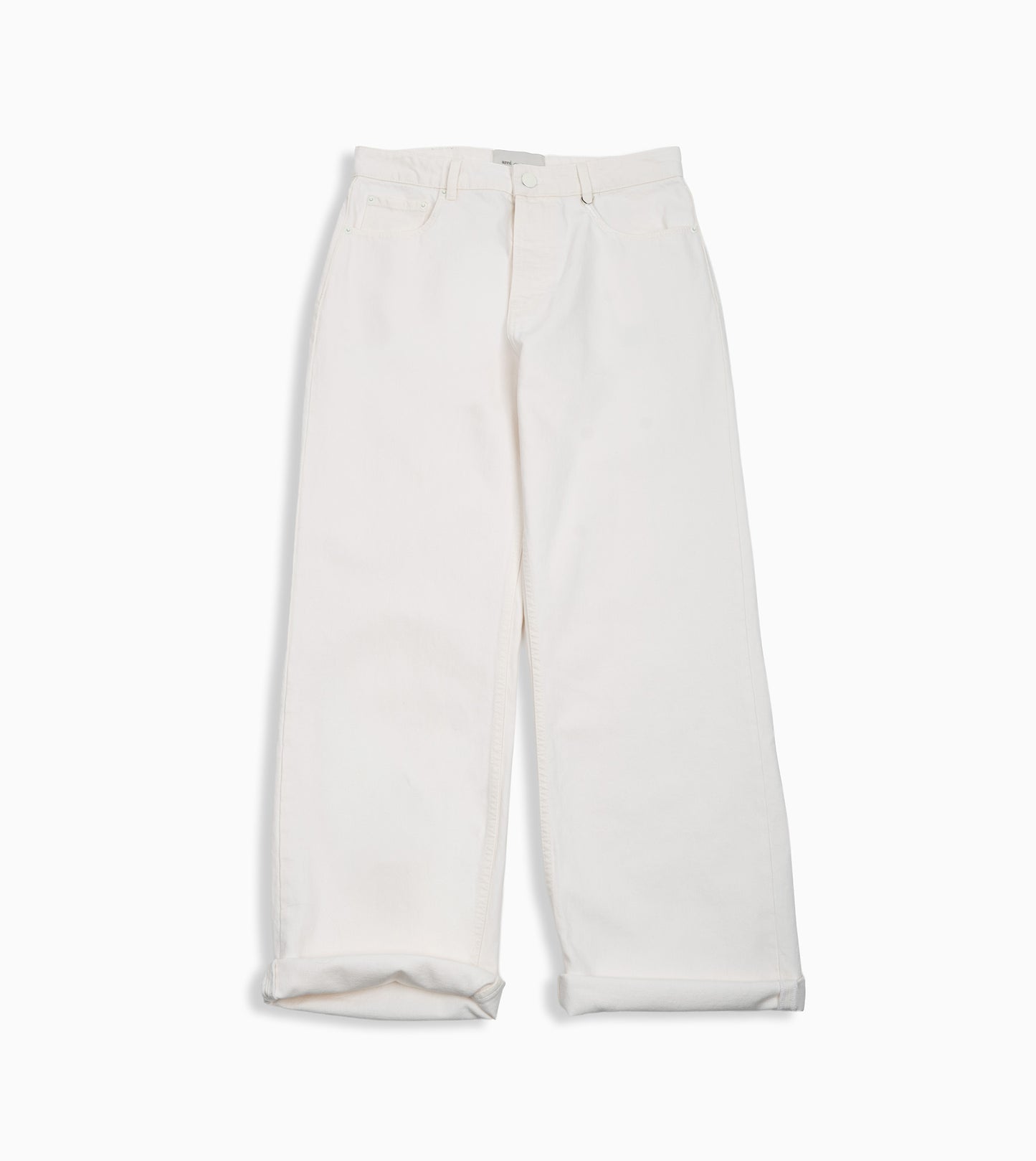 Jeans AMI Paris corte amplio en color blanco para hombre