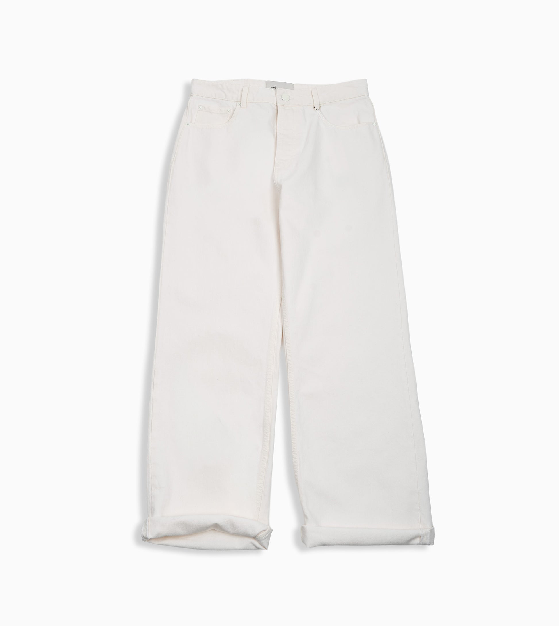 Jeans AMI Paris corte amplio en color blanco para hombre