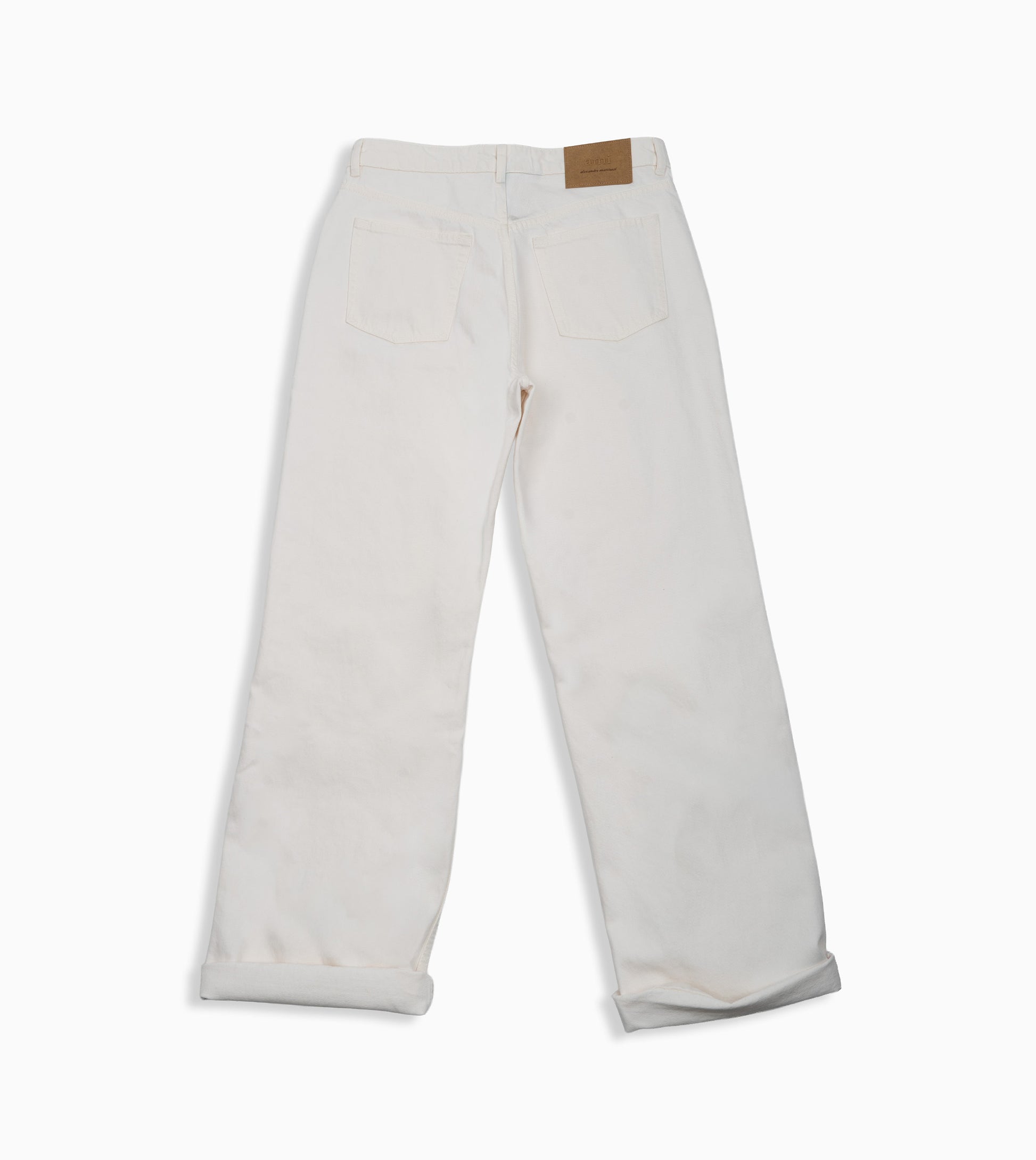 Jeans AMI Paris corte amplio en color blanco para hombre