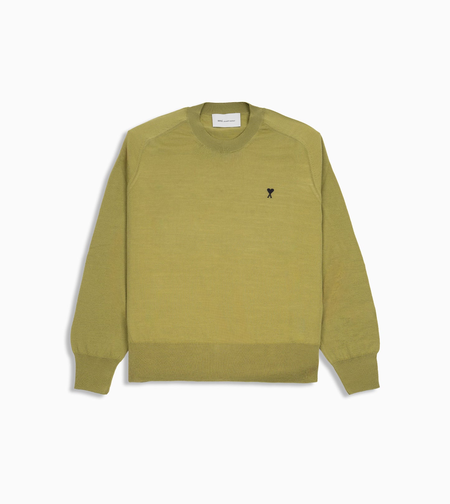 Sudadera AMI Paris verde matcha con logo en contraste