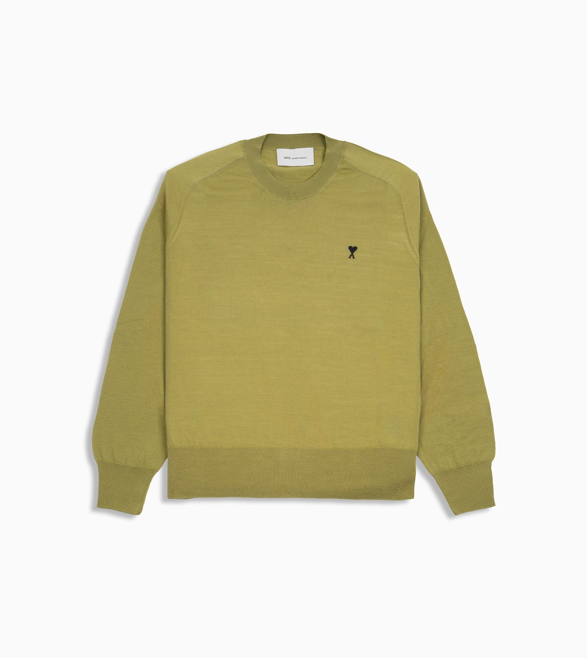 Sudadera AMI Paris verde matcha con logo en contraste