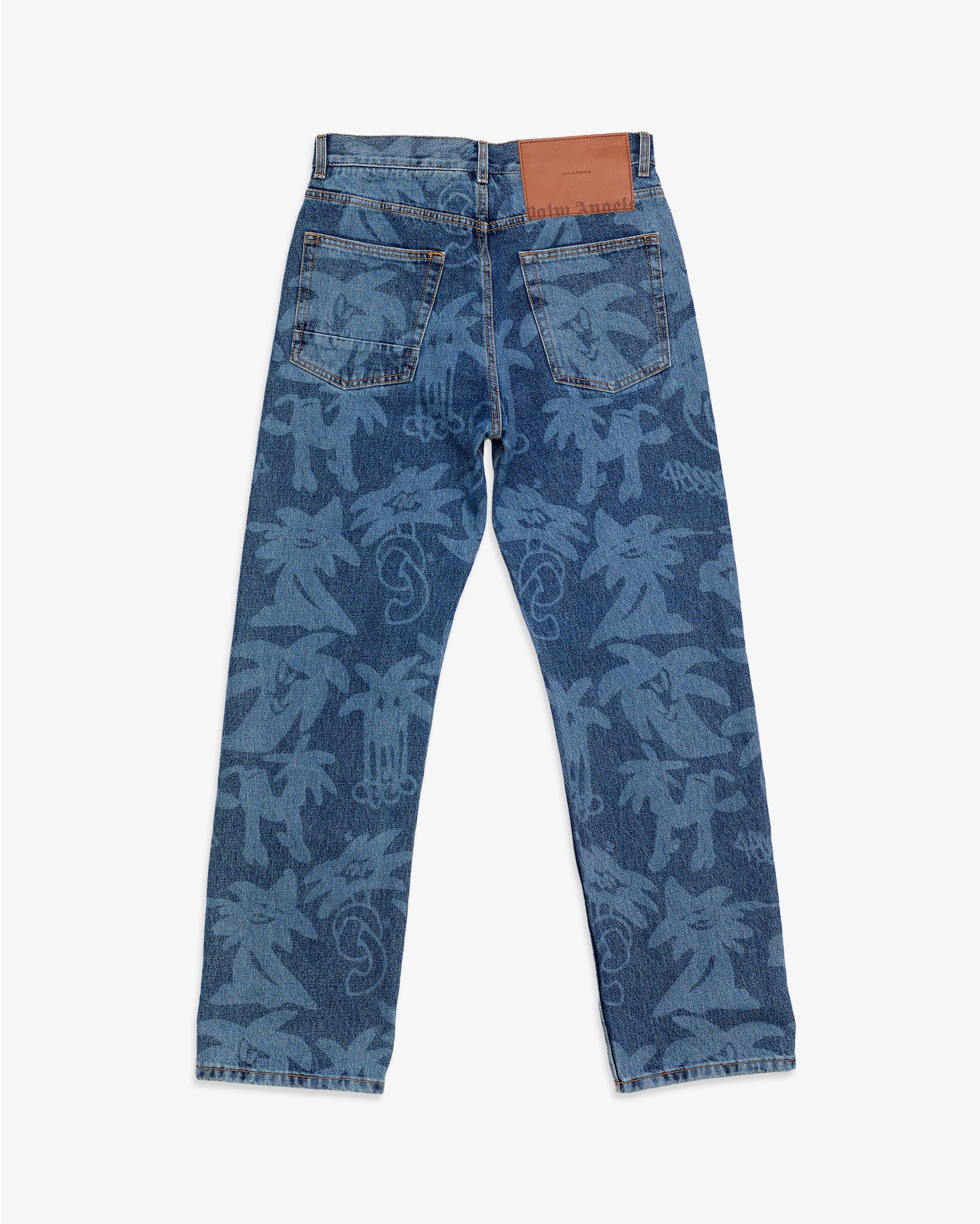 PALM ANGELS Palmity Allover Laser Denim