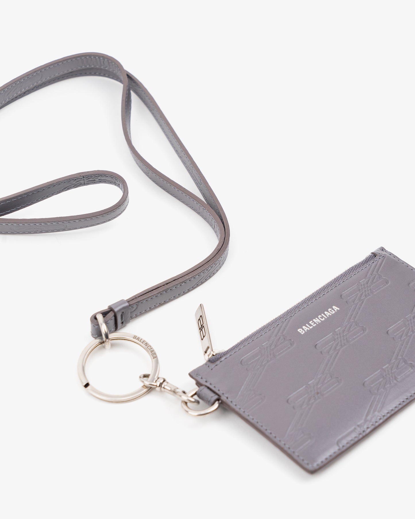 BALENCIAGA Embossed Card Holder Dark Grey