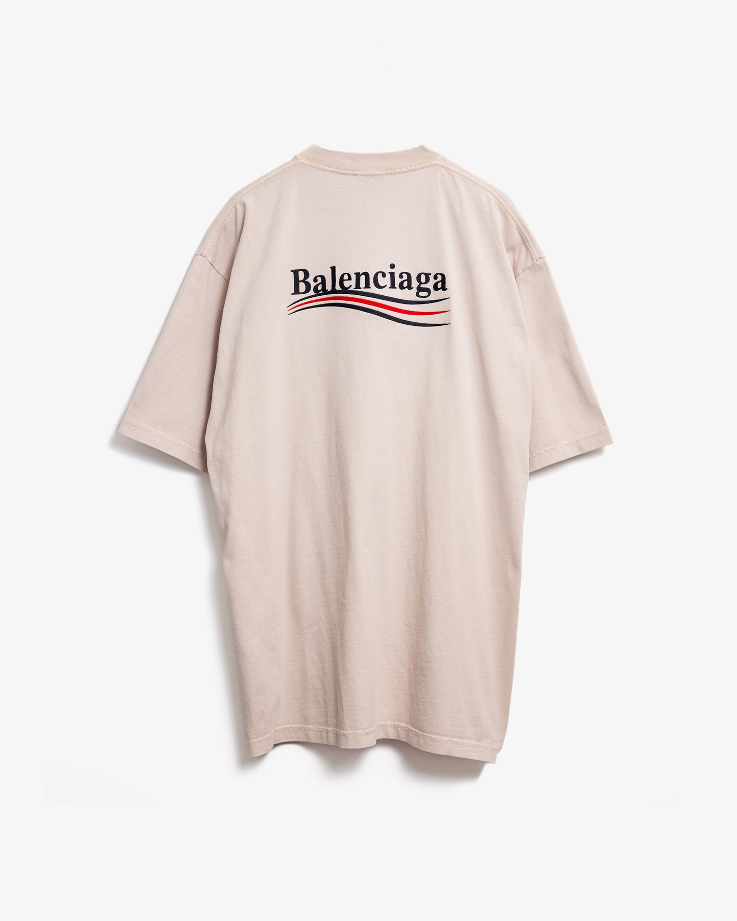 BALENCIAGA Political Campaign Large Fit T-shirt Beige