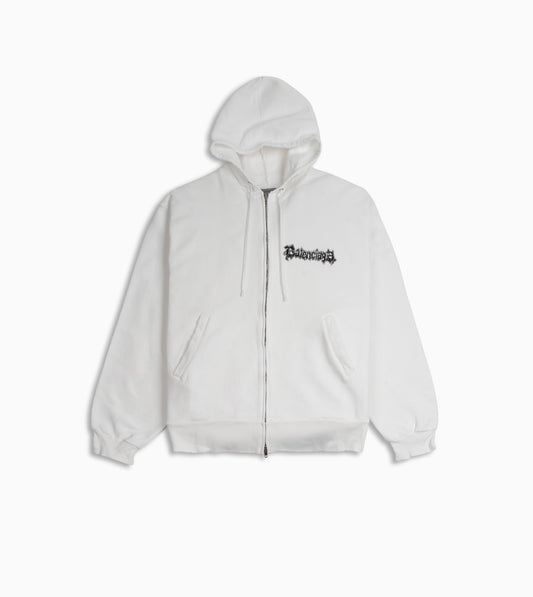 Sudadera con cremallera oversize Balenciaga Oversized Zip-Up Metal Merch para hombre