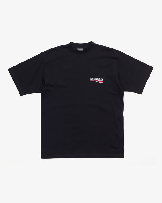 BALENCIAGA Political Campaign Large Fit T-Shirt Black