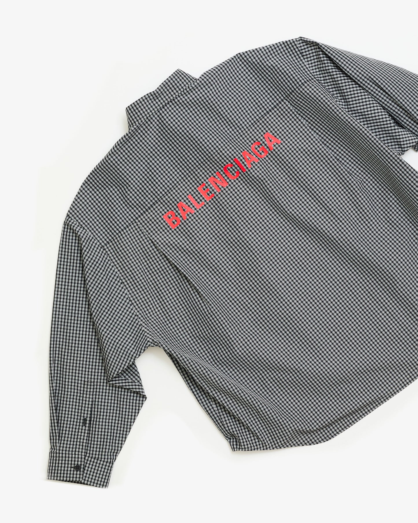 BALENCIAGA Micro Check Mix Cotton Shirt