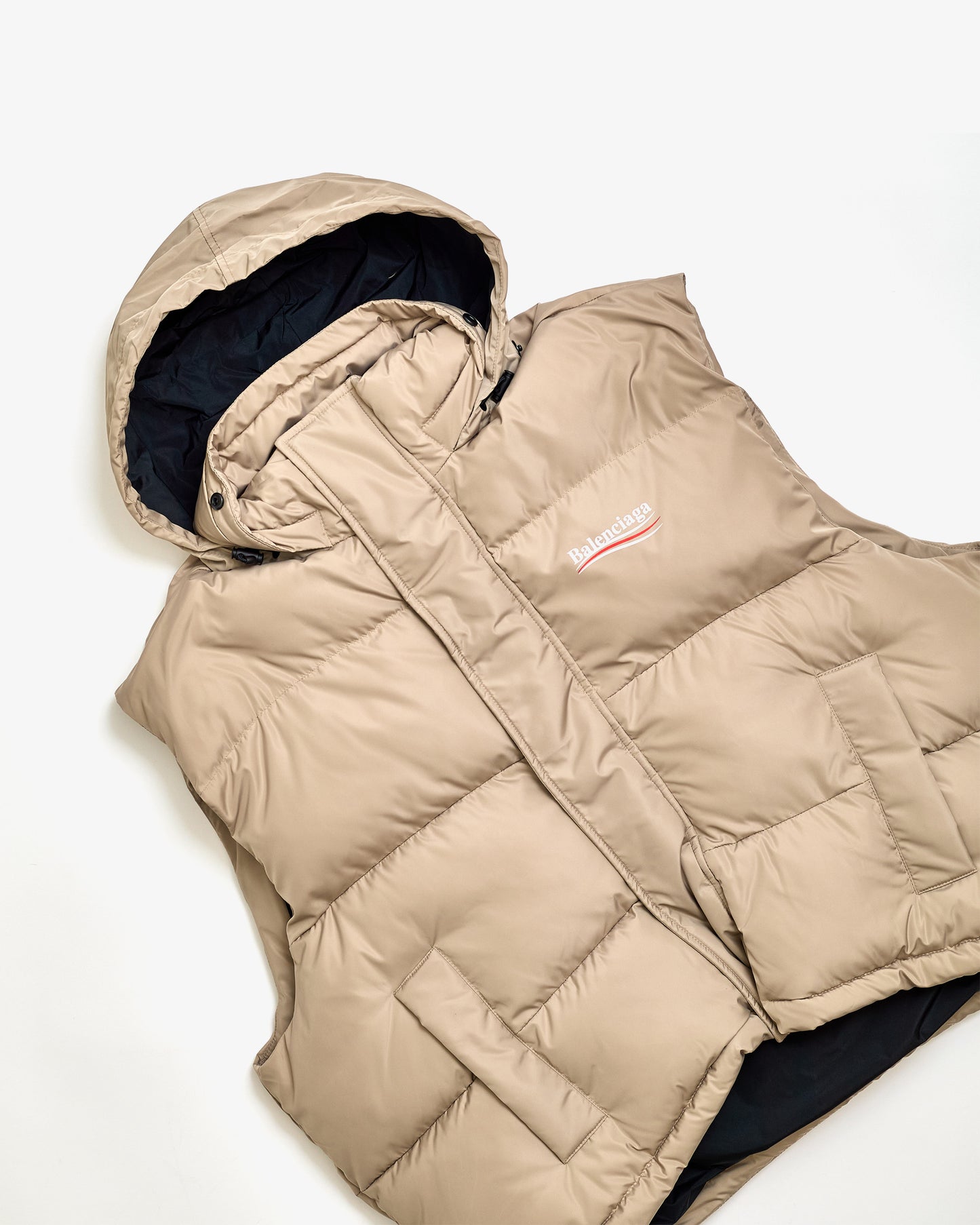 BALENCIAGA Cocoon Puffer Gilet Beige