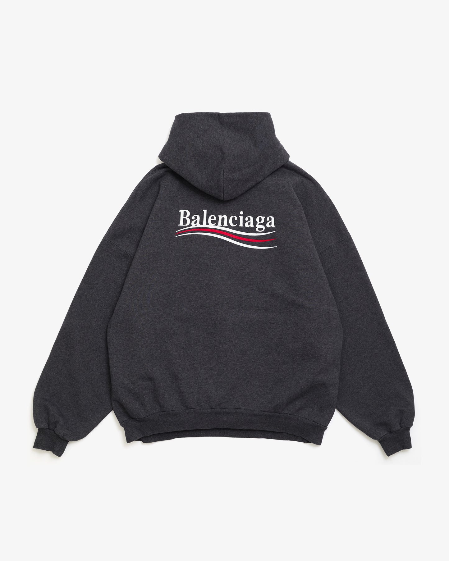 BALENCIAGA Political Campaign Hoodie Dark Grey