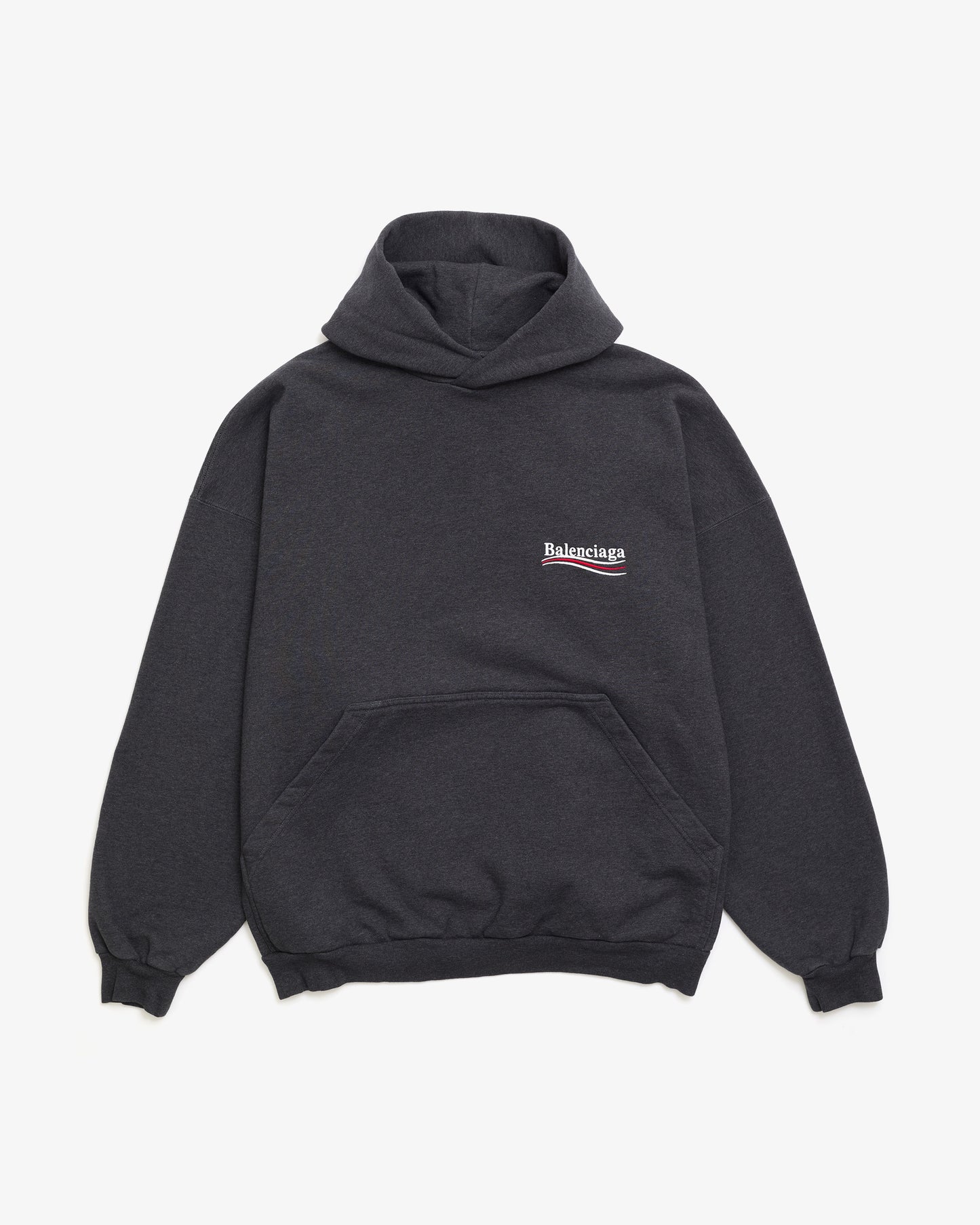 BALENCIAGA Political Campaign Hoodie Dark Grey