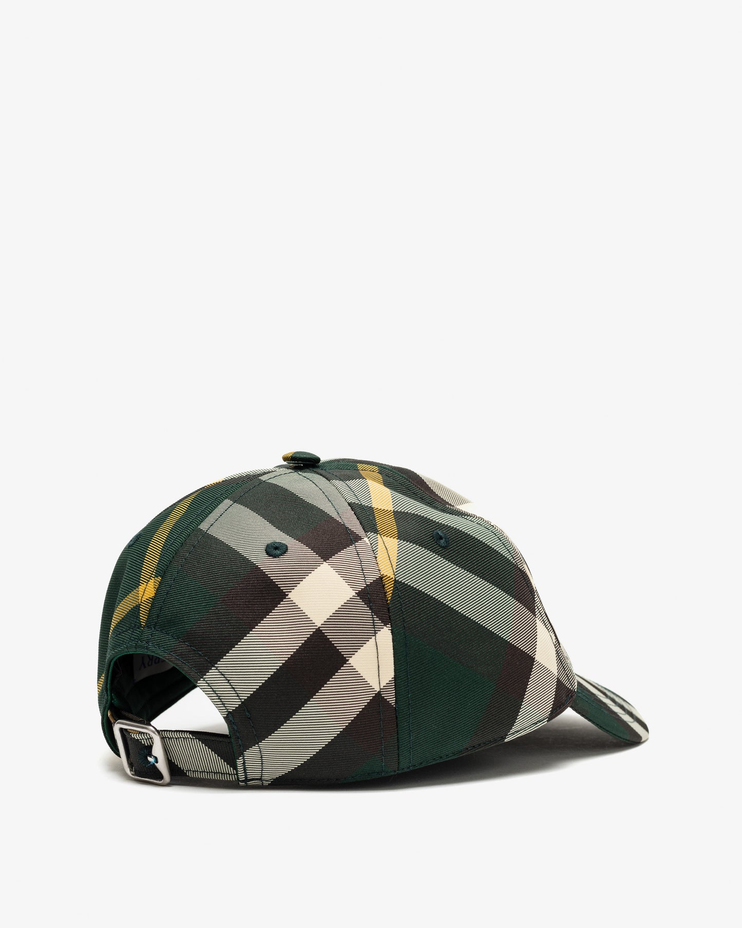 BURBERRY Check Baseball Cap Green