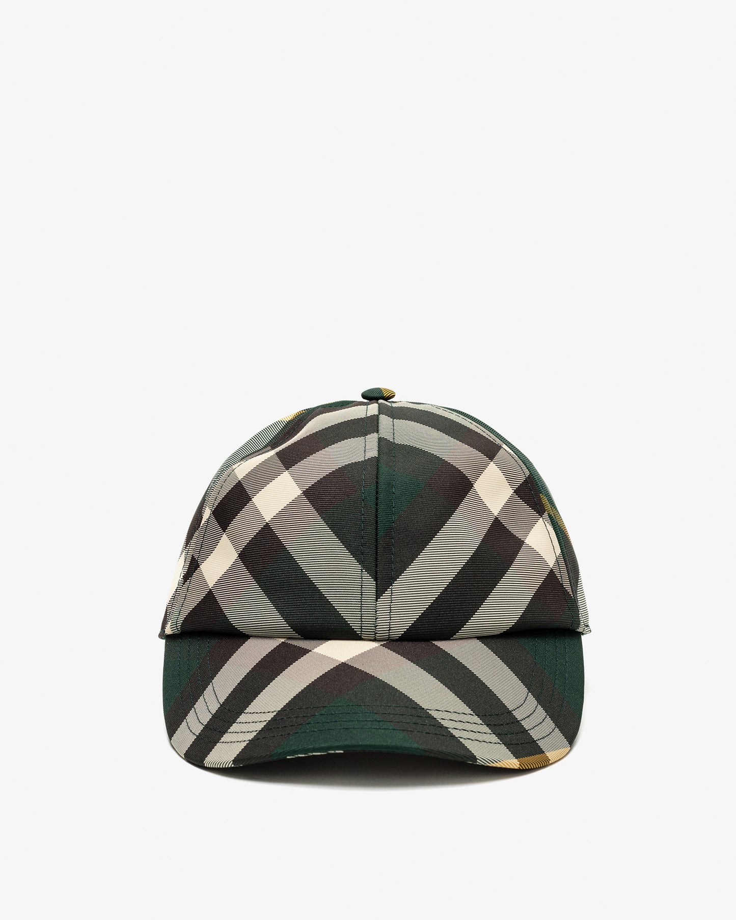 BURBERRY Check Baseball Cap Green