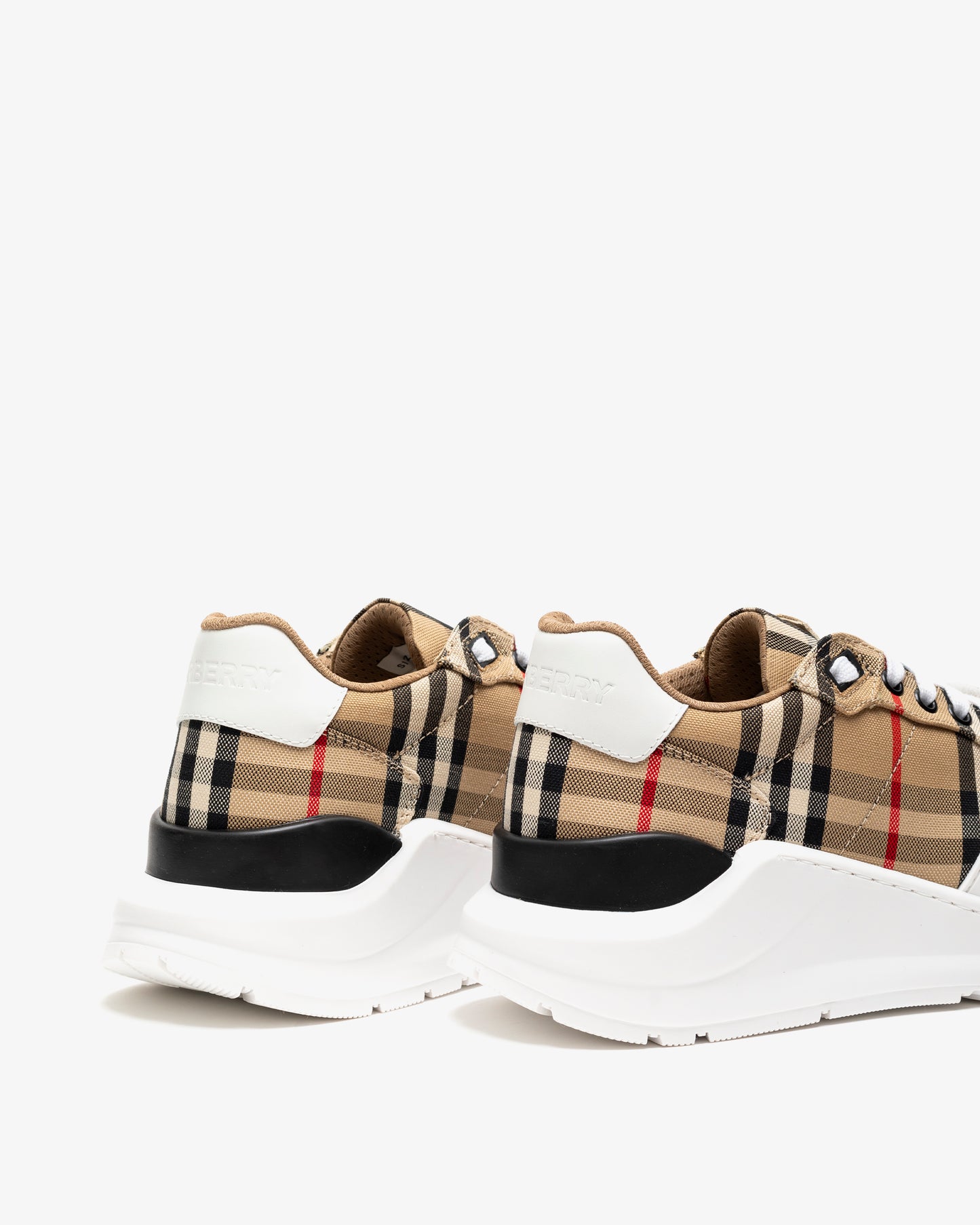 BURBERRY Check, Suede and Leather Sneaker