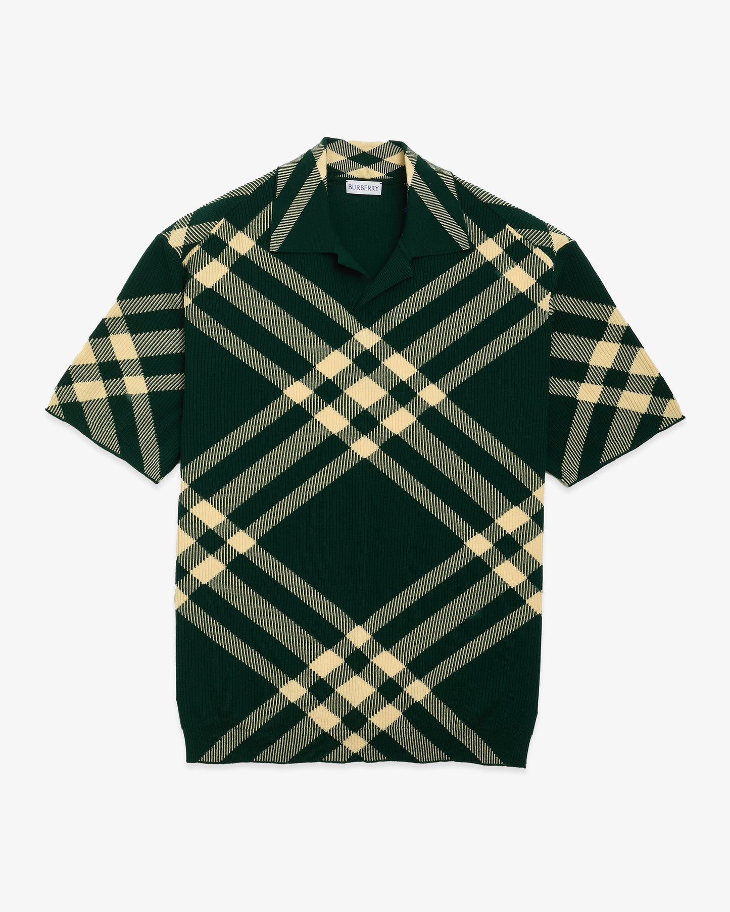 BURBERRY Check Wool Blend Polo Shirt