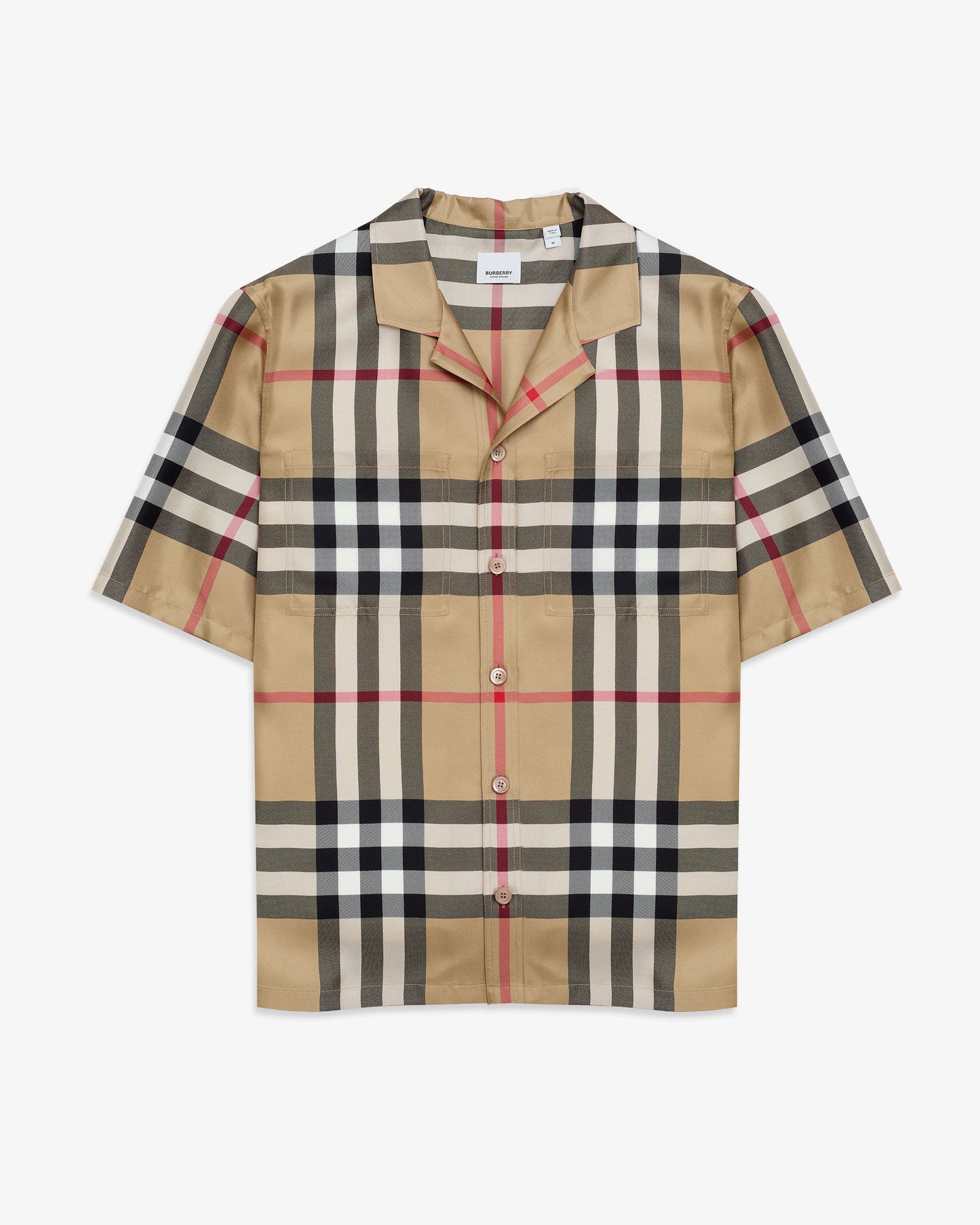 BURBERRY Short-sleeve Check Silk Shirt