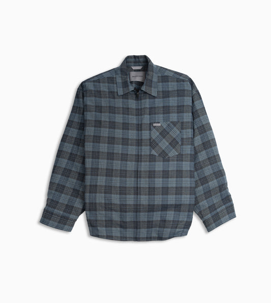Camisa acolchada Balenciaga seersucker azul para hombre con textura ligera y diseño moderno