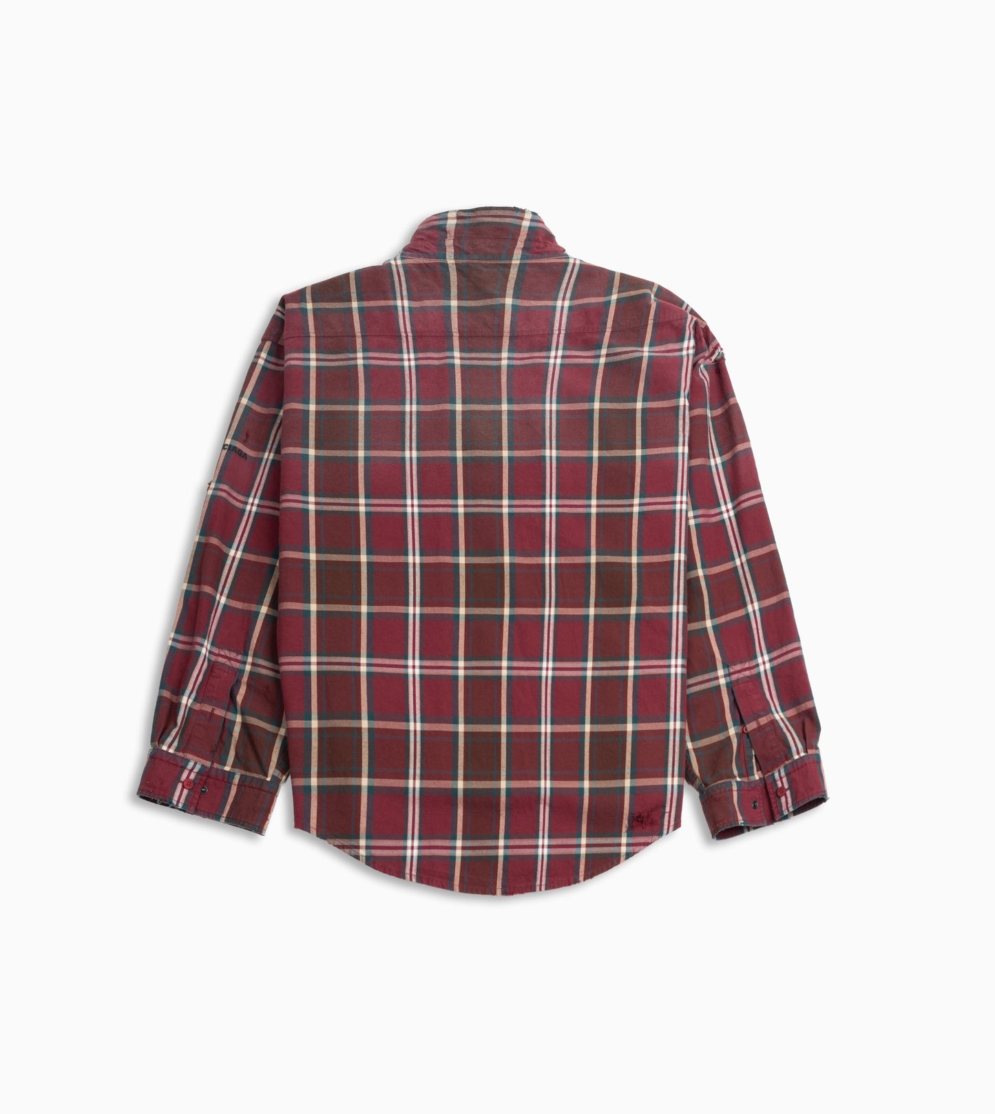 Camisa Balenciaga de franela roja para hombre con cierre de cremallera en mezcla de algodón