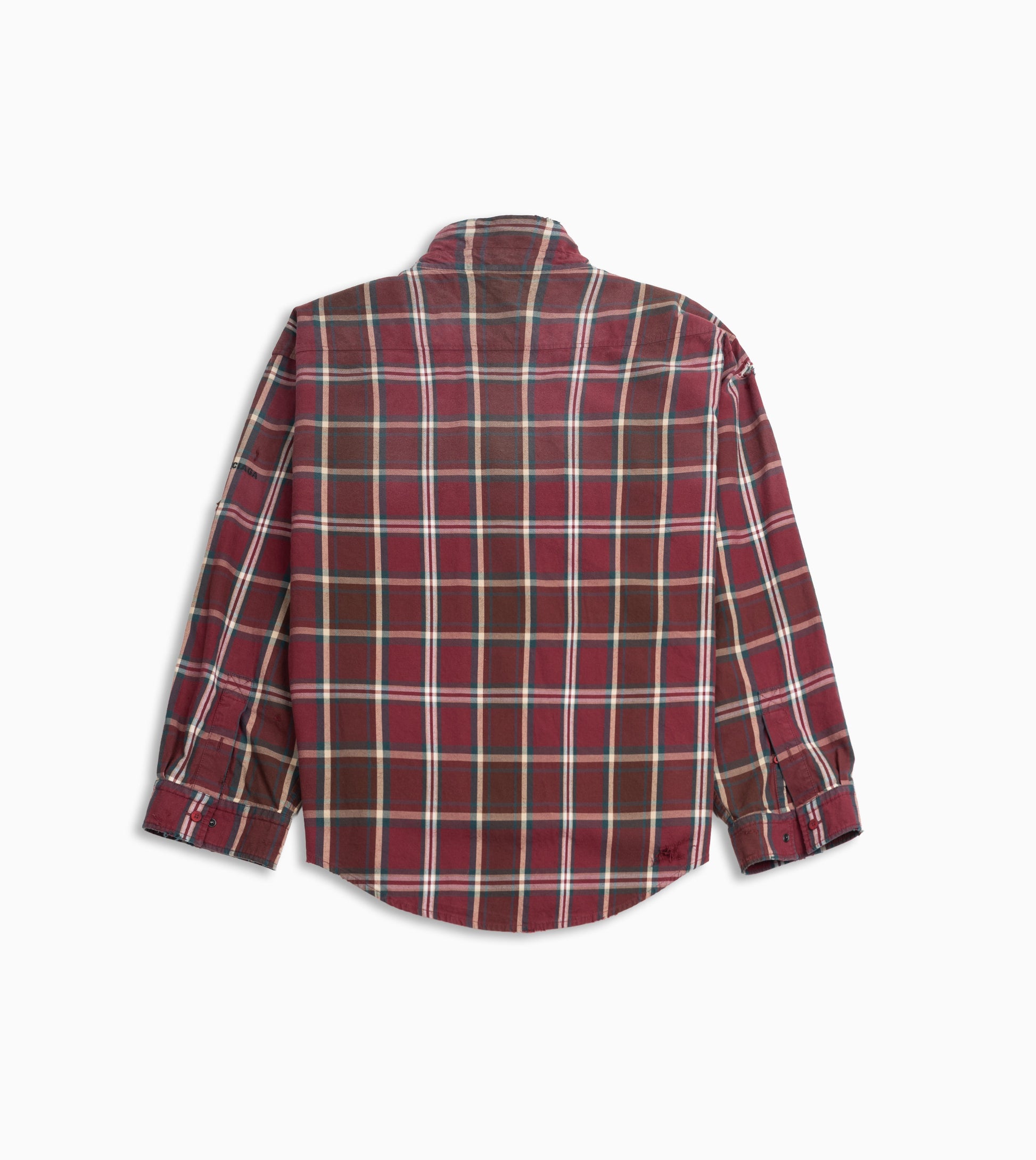 Camisa Balenciaga de franela roja para hombre con cierre de cremallera en mezcla de algodón