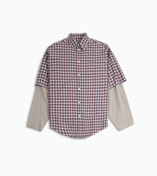 Camisa Balenciaga de cuadros para hombre de manga larga con diseño moderno