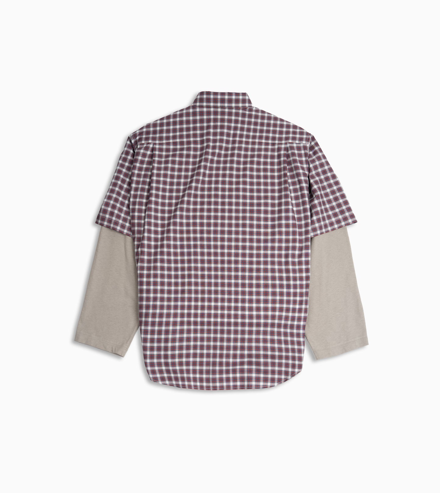 Camisa Balenciaga de cuadros rojos para hombre de manga larga con diseño moderno