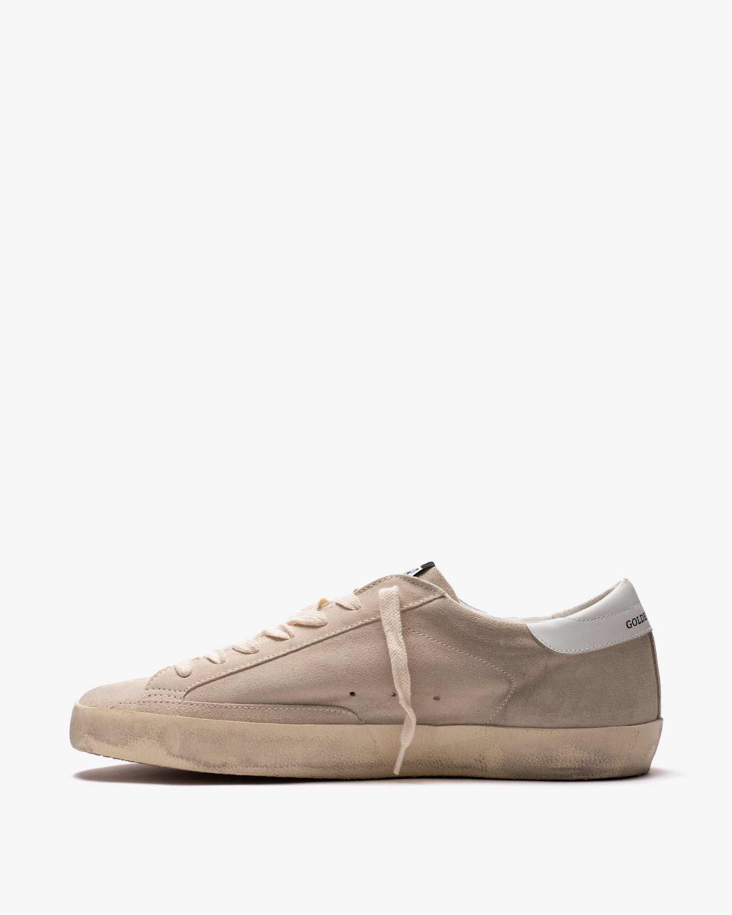 GOLDEN GOOSE Super-Star Suede Upper Leather Star and Heel Seedpearl/White