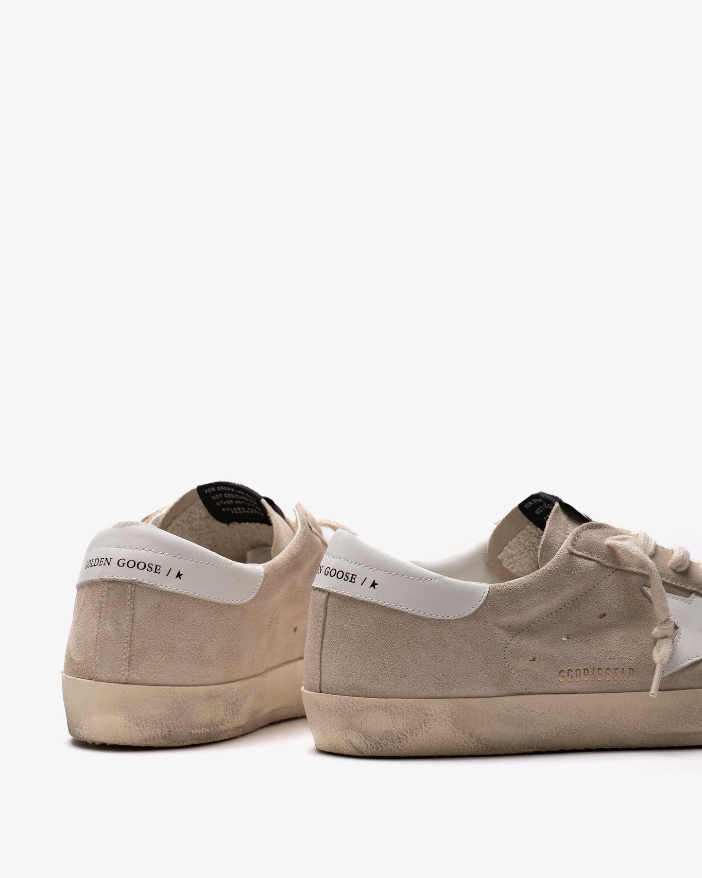 GOLDEN GOOSE Super-Star Suede Upper Leather Star and Heel Seedpearl/White