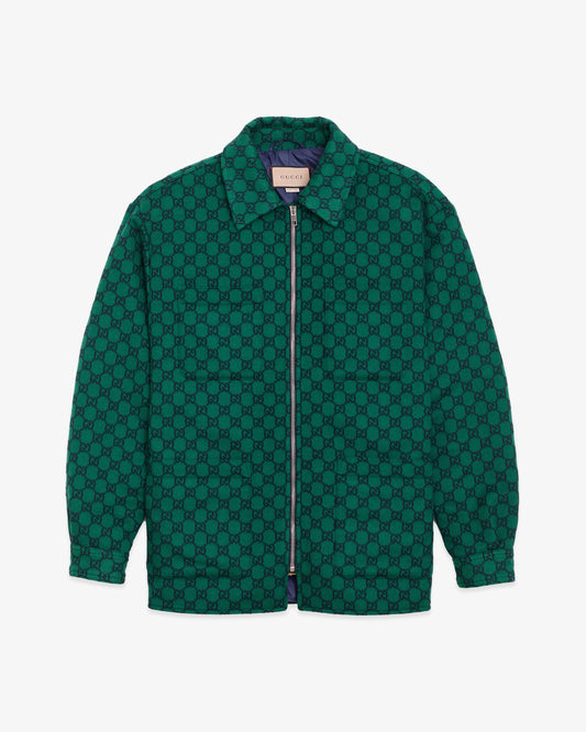 GUCCI GG Wool Flannel Quilted Overshirt