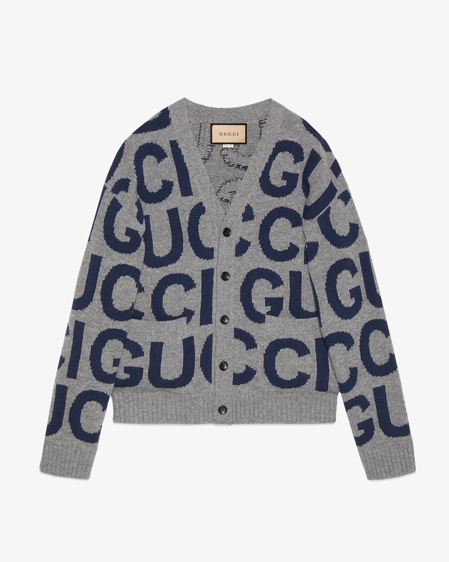 GUCCI Intarsia Wool Cardigan