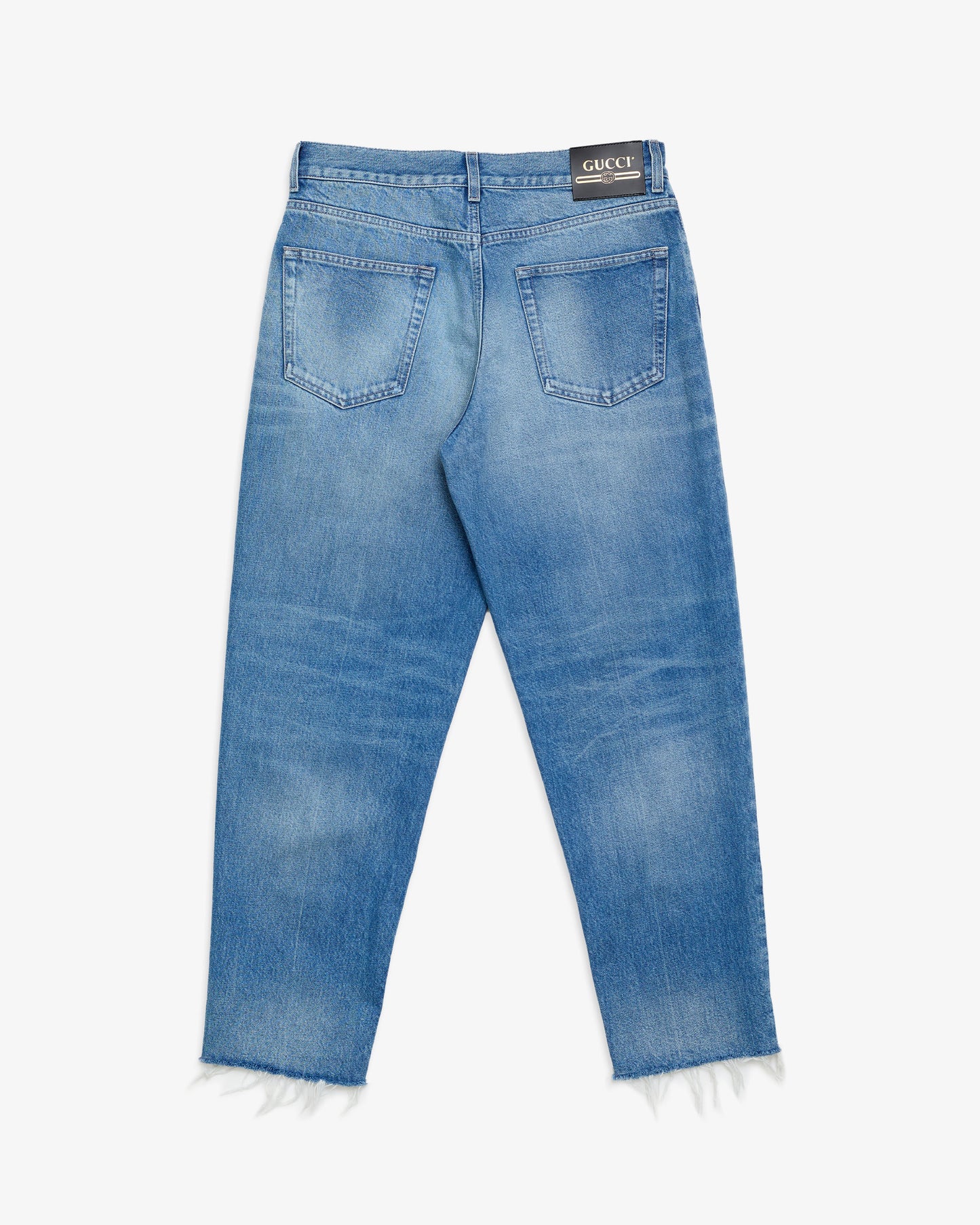 GUCCI Logo Patch Straight-Leg Jeans