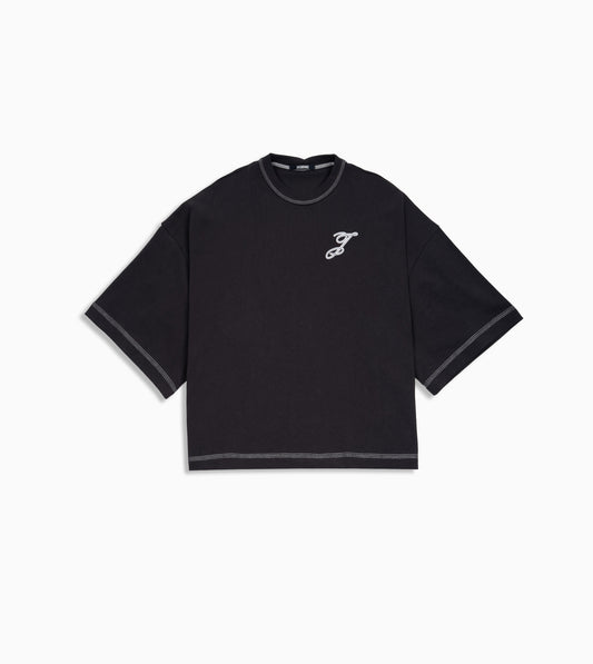 Camiseta Negra Jacquemus Le Tshirt Letro para hombre