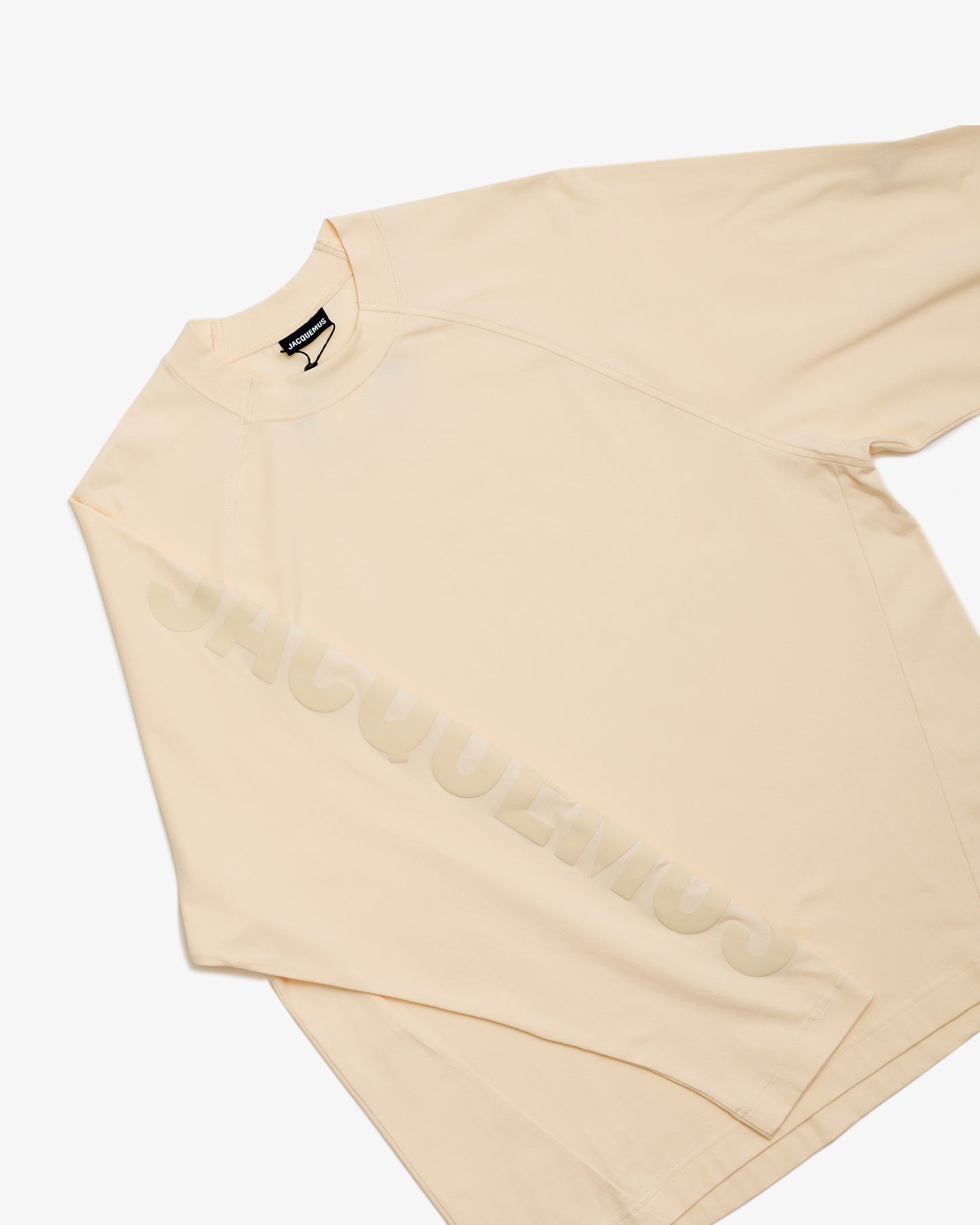 JACQUEMUS Le T-shirt Typo Manches Longues Beige