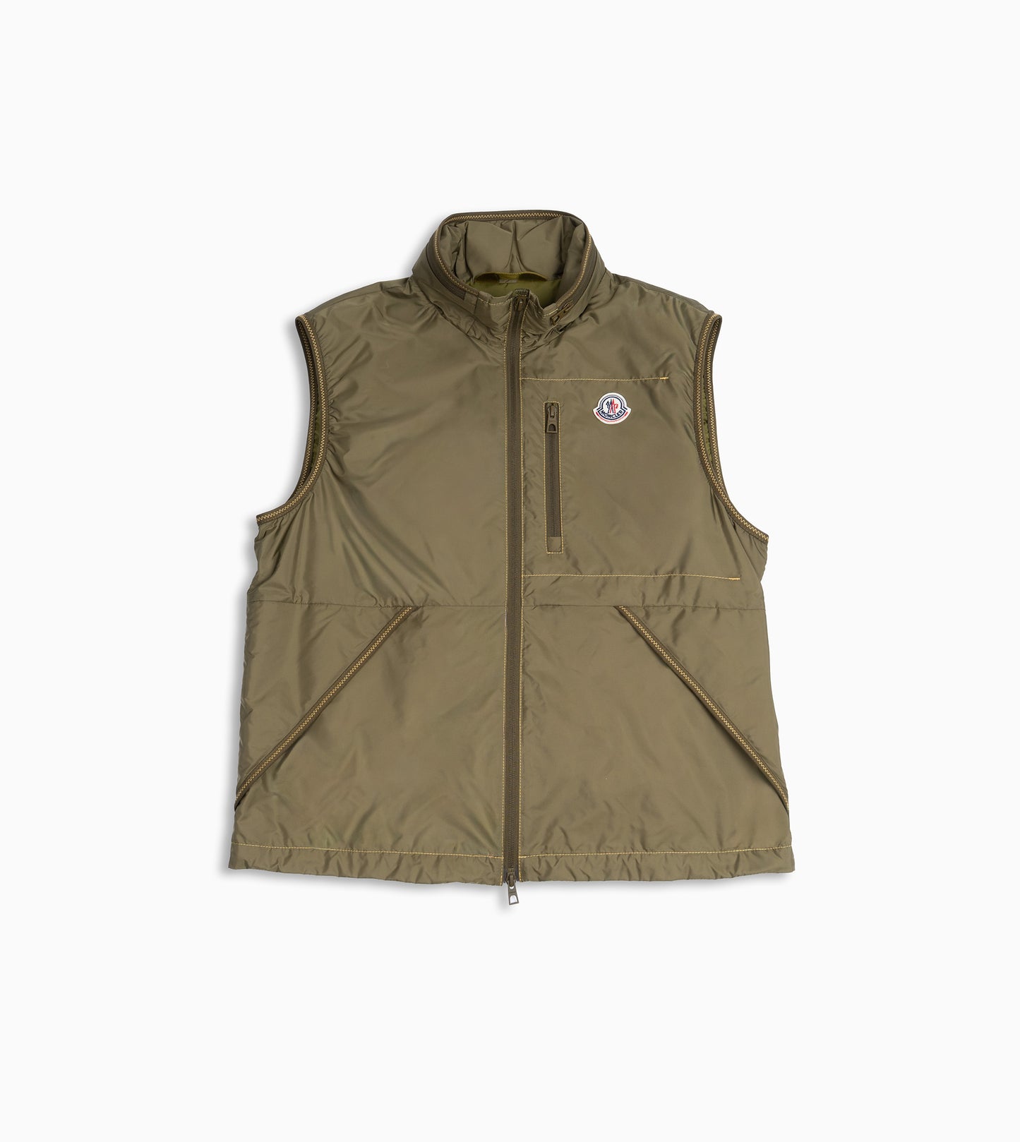 Chaleco Moncler Ansiei verde para hombre con diseño acolchado