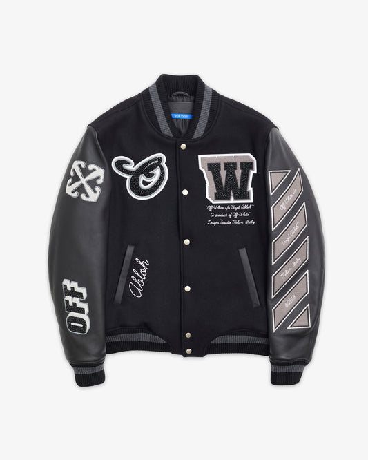 OFF-WHITE Crystal-Embellished Varsity Jacket