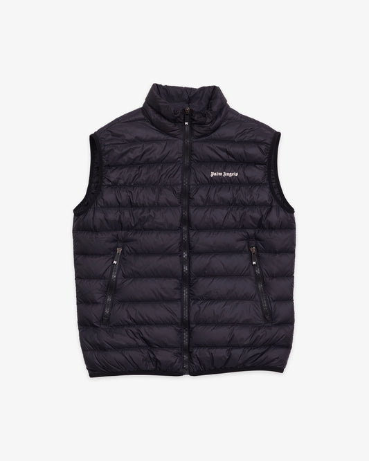 PALM ANGELS Logo Down Vest Black