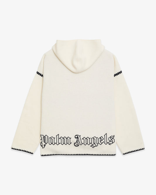 PALM ANGELS Monogram Zipped Knit Hoodie