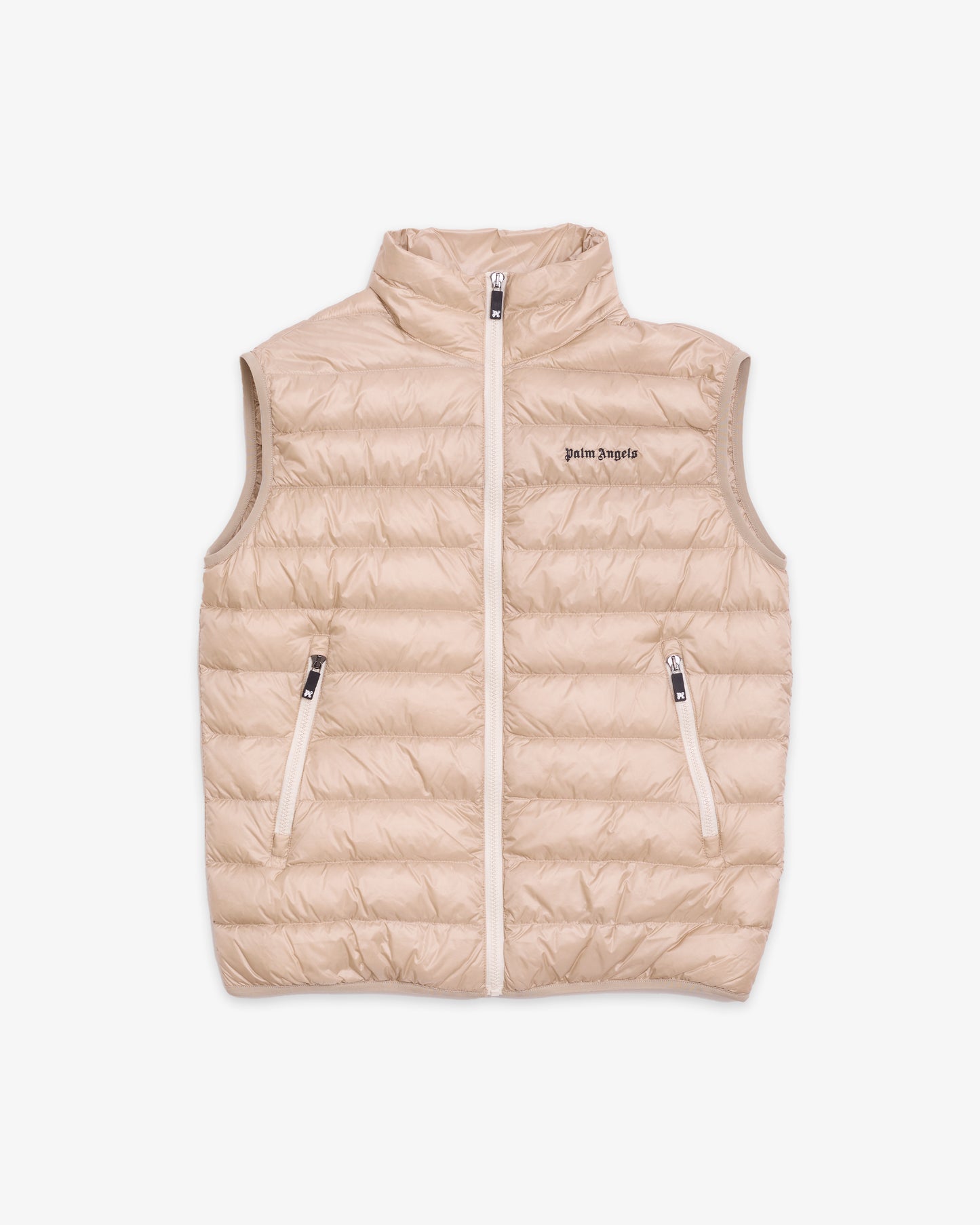 PALM ANGELS Logo Down Vest Beige